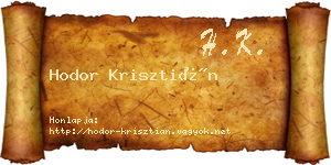 Hodor Krisztián névjegykártya